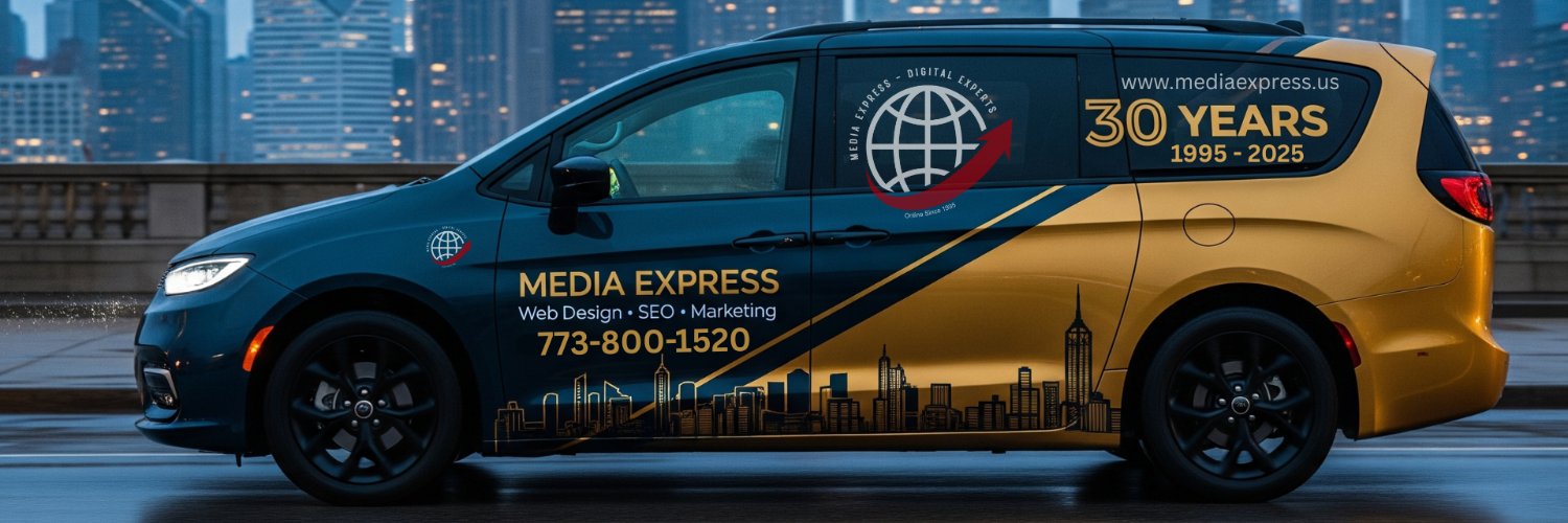 Logo Media Express – polski dom mediowy w USA i agencja reklamowa.